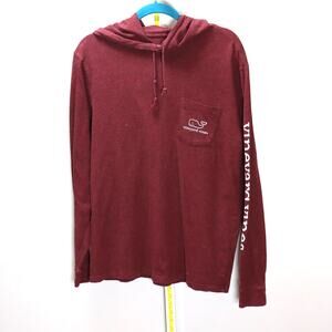 Vineyard Vines Burgundy Hoodie Long Sleeve Tee Shirt Size M